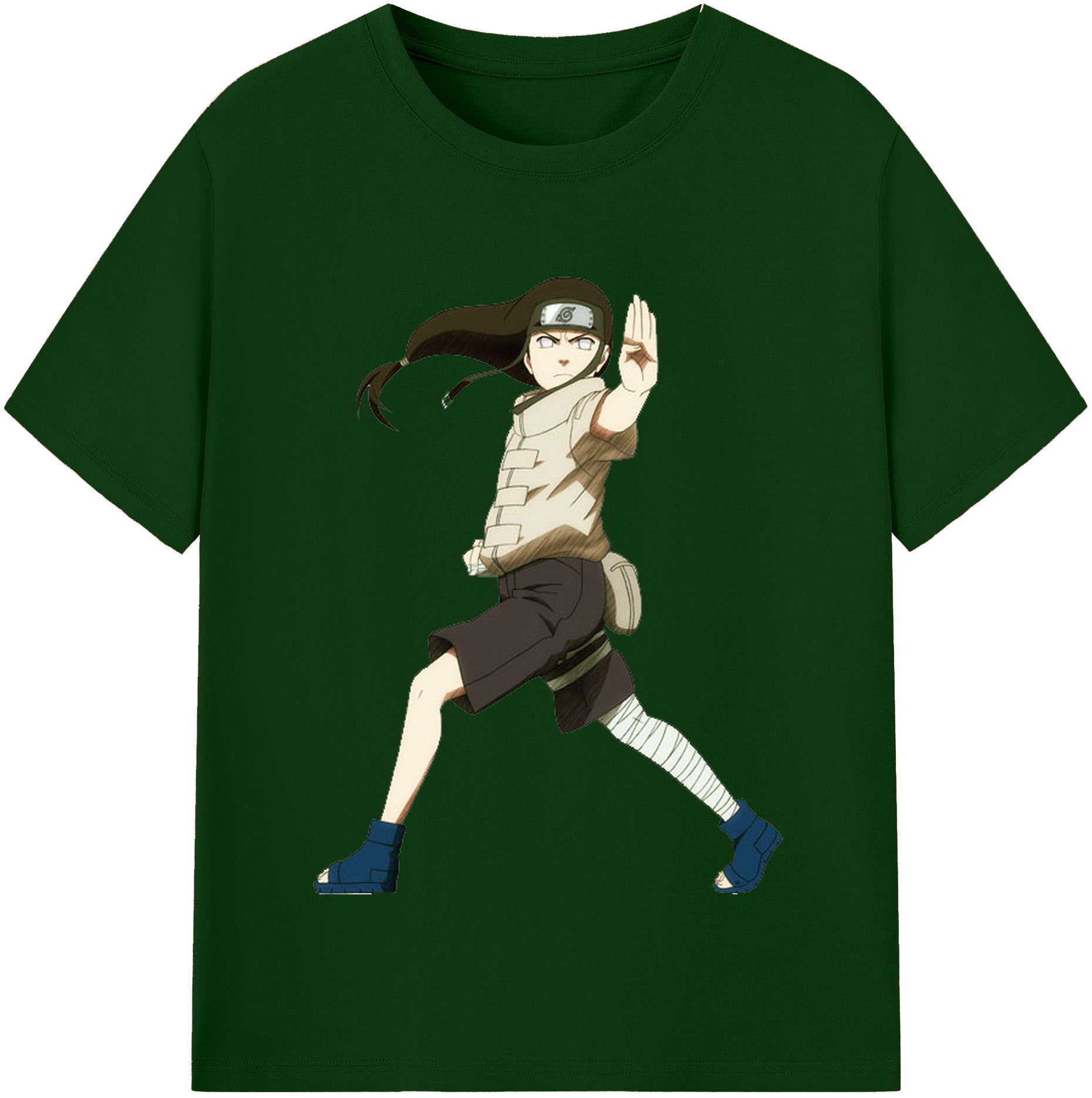 （画像用） NARUTO -ナルト- 日向ネジ Hyūga Neji 綿100％半袖Tシャツ（フロントプリント）